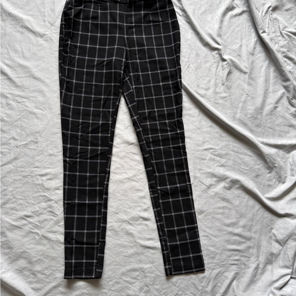 Calvin Klein Black and White Plaid Pants